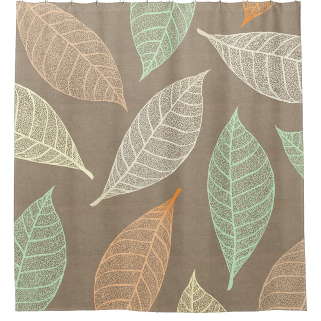 Elegante Herbstleaf Skelette & Imitate Burlap Duschvorhang (Vorderseite)