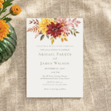 Elegante herbstliche Aquarell-Blumenhochzeit