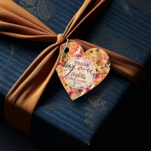 Elegante herbstliche Blumen-Hochzeitsdusche Danke Geschenkanhänger