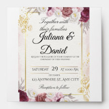 Elegante herbstliche Blumen-Kürbis-Hochzeitseinlad