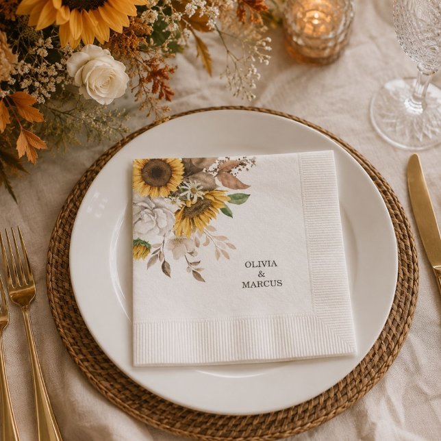 Elegante herbstliche Blumenehe Serviette (Von Creator hochgeladen)