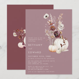 Elegante herbstliche Blumengesteck-Hochzeitsparty Einladung