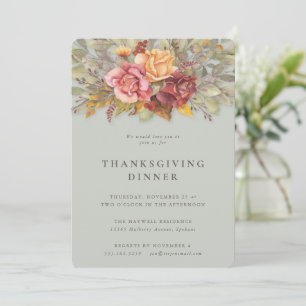 Elegante herbstliche Blumengrenze für das Thanksgi Einladung