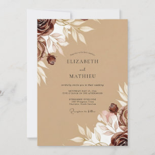 Elegante herbstliche Hochzeit Einladung