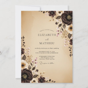 Elegante herbstliche Hochzeit Einladung
