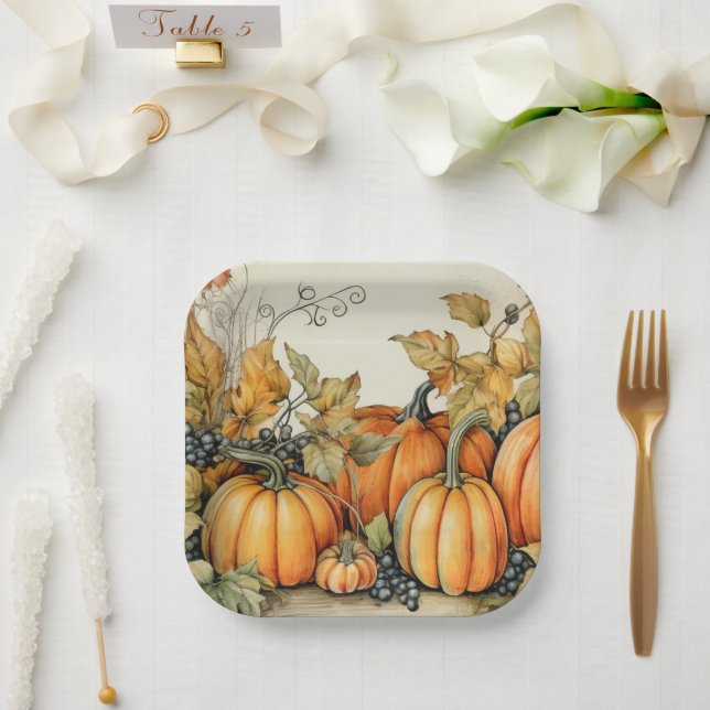 Elegante Herbstpumpen Pappteller (Hochzeit)