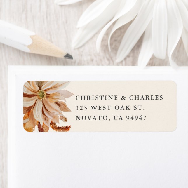 Elegante Herbstwasserfarbe Hochzeitsstimmung Rücks (Insitu)