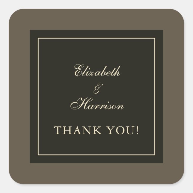 Elegante Herbstwoche Brown & Ivory Hochzeit Vielen Quadratischer Aufkleber (Vorderseite)