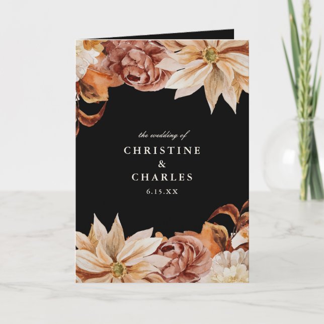 Elegante Herbstzeremonie im Blumenwald Programm (Vorderseite)