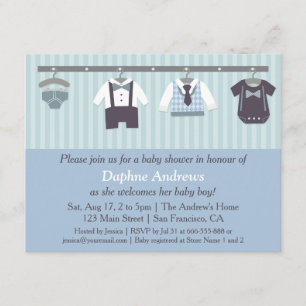 Elegante Herren-Baby- Shower-Einladungen für Junge Einladung