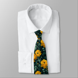 Elegante Herrenmode Ranunculus Blumenmuster Krawatte