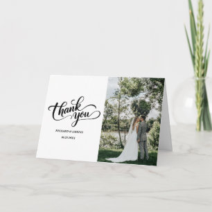Elegante Herzschrift-Foto-Hochzeits-Dankeskarten Dankeskarte