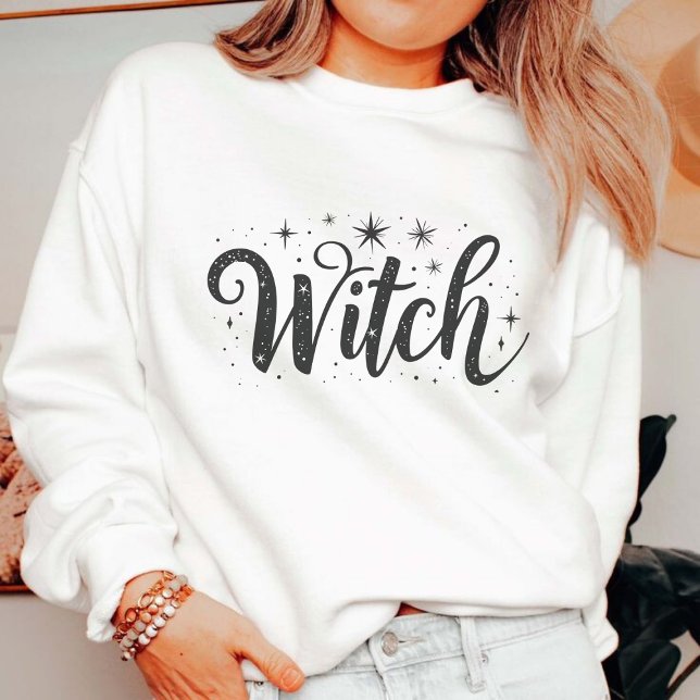 Elegante "Hexe" Schwarz-Weiß Halloween-Frauen T-Shirt (Von Creator hochgeladen)