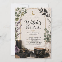 Elegante Hexen-Teeparty-Einladung, Personalisiert