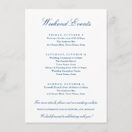 Elegante Hilton Head Weekend Events Hochzeit Begleitkarte