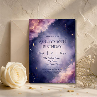 Elegante himmlische Einladung zum 30. Geburtstag