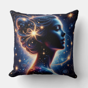 Elegante himmlische Frauensilhouette Kissen