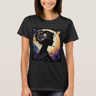 Elegante himmlische Frauensilhouette T-Shirt