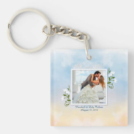 Elegante hinzufügen Ihr eigenes Foto Hochzeit Schl Schlüsselanhänger