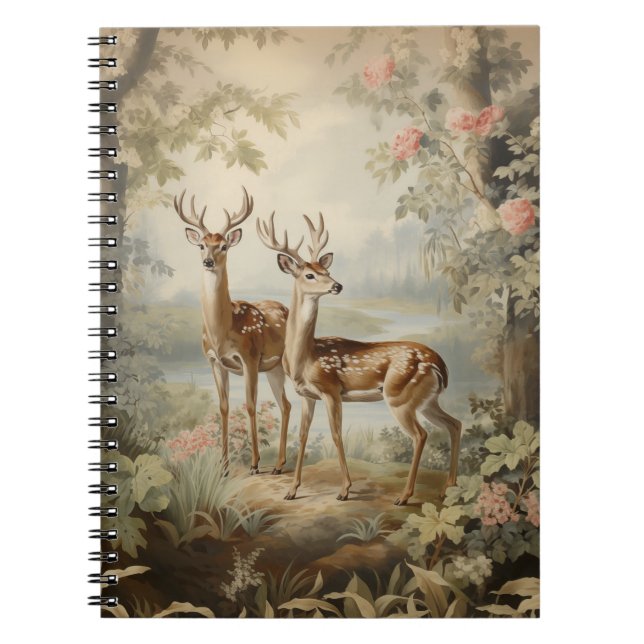 Elegante Hirsche Alte Wälder Notizblock (Vorderseite)