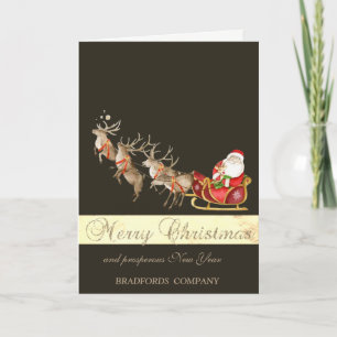Elegante Hirsche Weihnachtsmann Zaubertrick Feiertagskarte