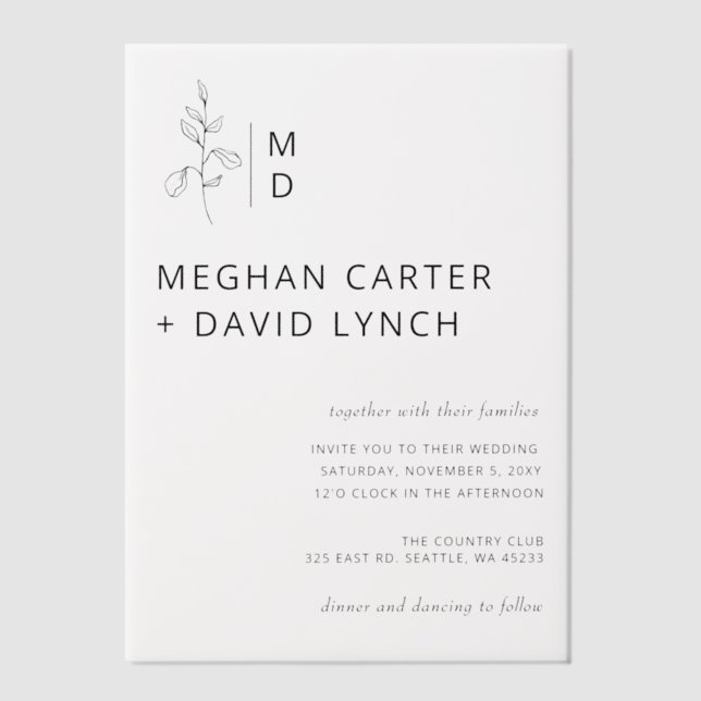 Elegante Hochzeit (Vorderseite)