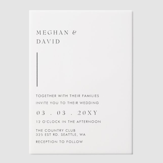 Elegante Hochzeit (Vorderseite)