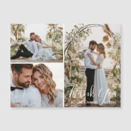 elegante Hochzeit 3 Fotos Collage danke Magnet