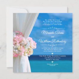 Elegante Hochzeit am Floral Ocean Beach Einladung