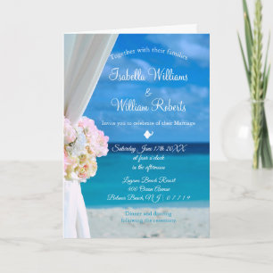 Elegante Hochzeit am Floral Ocean Beach Einladung