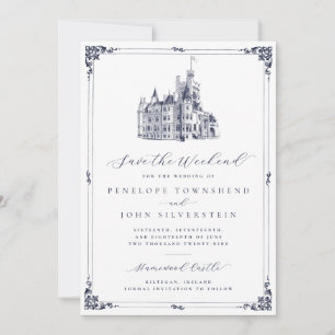 Elegante Hochzeit am Schloss am Wochenende Save The Date