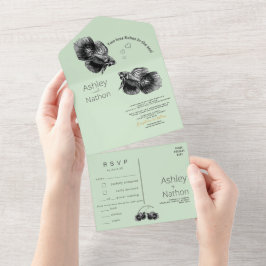 Elegante Hochzeit am Schwarzen Meer All In One Einladung