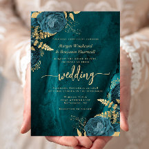 Elegante Hochzeit Aquamarin Blue Gold Floral