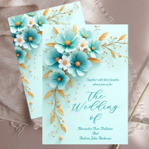 Elegante Hochzeit Aquamarin Blue White Gold Blume