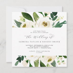 Elegante Hochzeit auf dem Weißen Platz Einladung