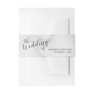 Elegante Hochzeit aus weißem Marmor Einladungsbanderole