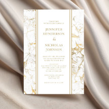 Elegante Hochzeit aus weißem und goldenem Marmor