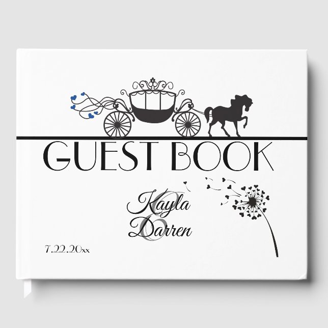Elegante Hochzeit bei Buggy Gästebuch (Vorderseite)