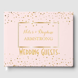 Elegante Hochzeit | Blush Pink Gold Confetti Gästebuch