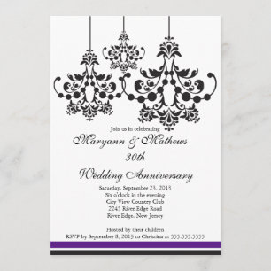 Elegante Hochzeit Chandeliers Jubiläumseinladung Einladung