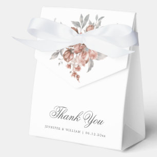 Elegante Hochzeit Danke Rose Gold Rustikale Blumen Geschenkschachtel