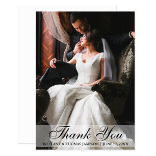 Elegante Hochzeit danken Ihnen Foto-Karte Dankeskarte