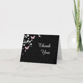 Elegante Hochzeit Dankeschön Butterflies Dankeskarte