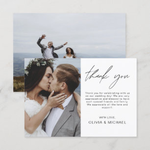 Elegante Hochzeit Dankeschön Foto Einladung