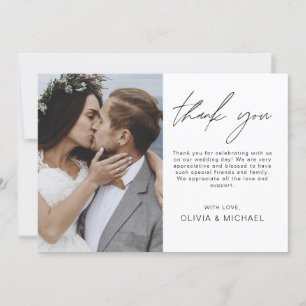 Elegante Hochzeit Dankeschön Foto Einladung