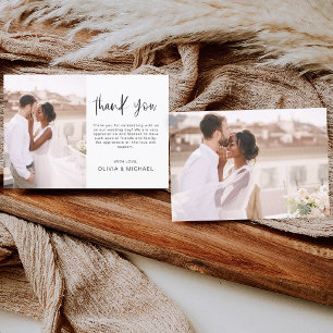 Elegante Hochzeit Dankeschön Foto Einladung
