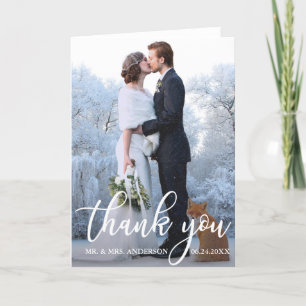 Elegante Hochzeit Dankeschön Foto Faltkarte Dankeskarte