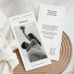 Elegante Hochzeit Dankeschön Karte mit Foto