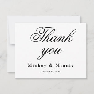Elegante Hochzeit Dankeschön Karte mit minimalem D