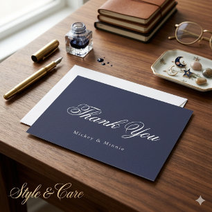 Elegante Hochzeit-Dankeskarten im klassischen Stil Mitteilungskarte